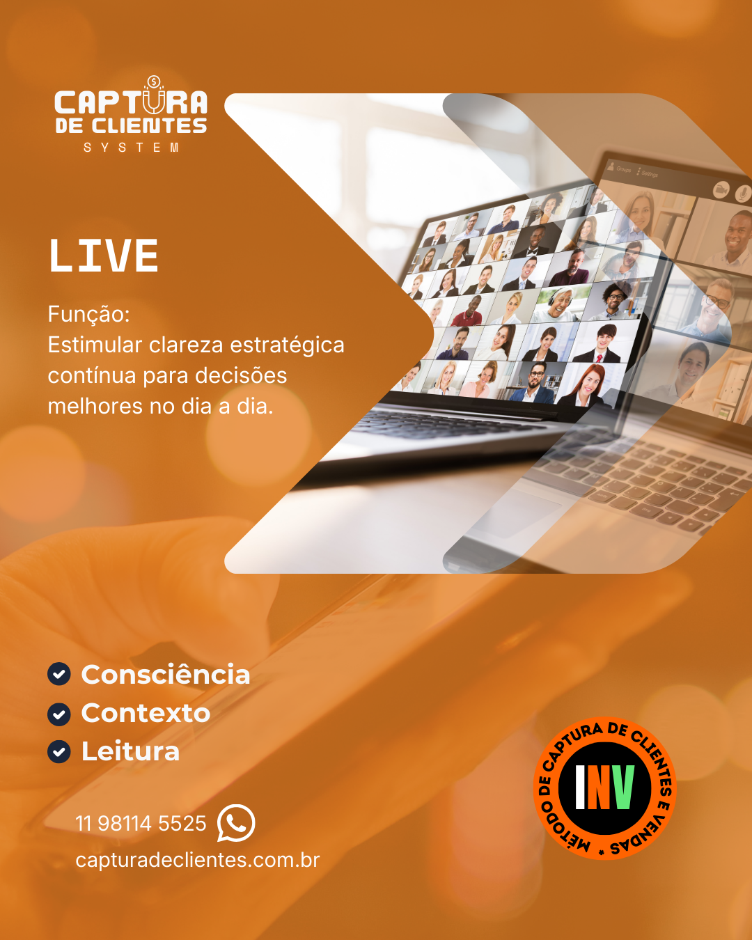 live captura de clientes e vendas online